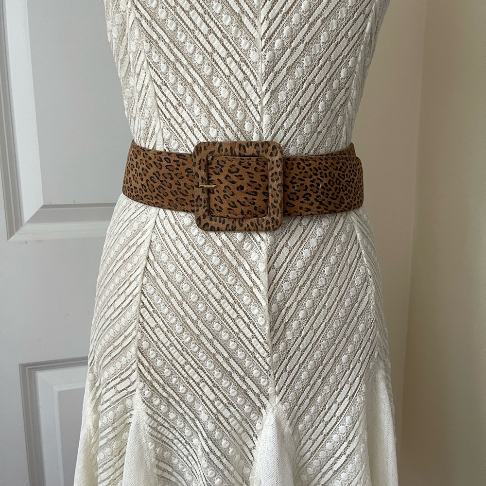 Vintage Suede Leopard Waist Belt